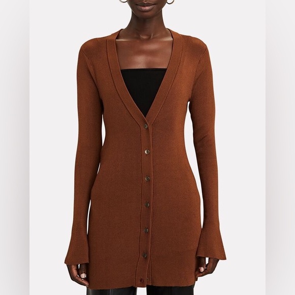 L'AGENCE Sweaters - L‘AGENCE Lucas Long Cardigan Brown